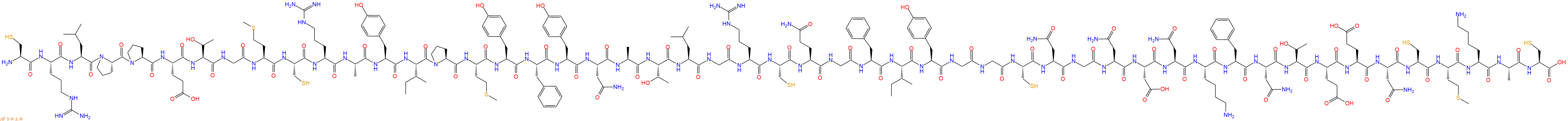 专肽生物产品H2N-Cys-Arg-Leu-Pro-Pro-Glu-Thr-Gly-Met-Cys-Arg-Ala-Tyr-Ile-Pro-Met-Tyr-Phe-Tyr-Asn-Ala-Thr-Leu-Gly-Arg-Cys-Gln-Gly-Phe-Ile-Tyr-Gly-Gly-Cys-Asn-Gly-Asn-Asp-Asn-Lys-Phe-Asn-Thr-Glu-Glu-Asn-Cys-Met-Lys-Ala-Cys-OH