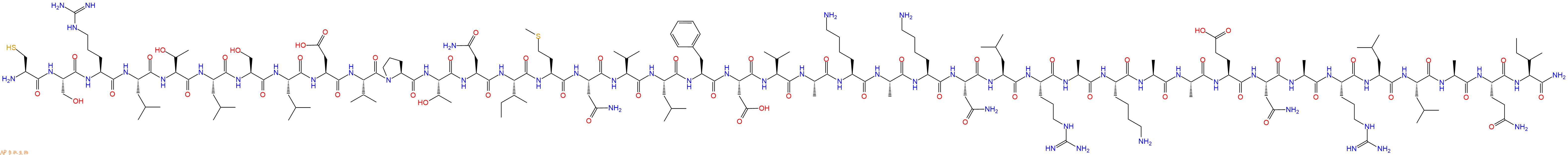 专肽生物产品H2N-Cys-Ser-Arg-Leu-Thr-Leu-Ser-Leu-Asp-Val-Pro-Thr-Asn-Ile-Met-Asn-Val-Leu-Phe-Asp-Val-Ala-Lys-Ala-Lys-Asn-Leu-Arg-Ala-Lys-Ala-Ala-Glu-Asn-Ala-Arg-Leu-Leu-Ala-Gln-Ile-NH2