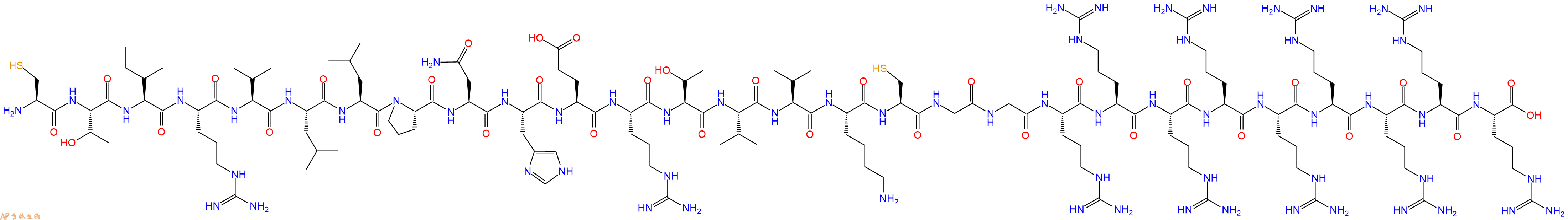 专肽生物产品H2N-Cys-Thr-Ile-Arg-Val-Leu-Leu-Pro-Asn-His-Glu-Arg-Thr-Val-Val-Lys-Cys-Gly-Gly-Arg-Arg-Arg-Arg-Arg-Arg-Arg-Arg-Arg-OH