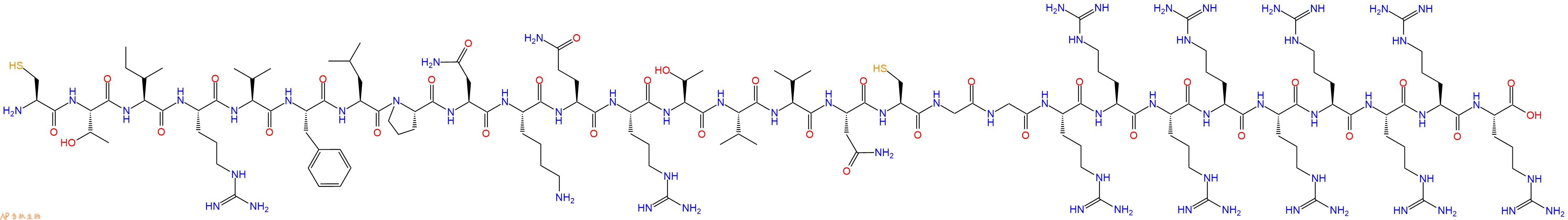 专肽生物产品H2N-Cys-Thr-Ile-Arg-Val-Phe-Leu-Pro-Asn-Lys-Gln-Arg-Thr-Val-Val-Asn-Cys-Gly-Gly-Arg-Arg-Arg-Arg-Arg-Arg-Arg-Arg-Arg-OH