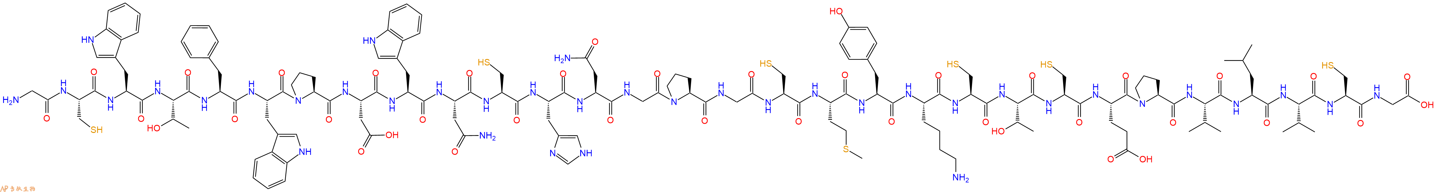 专肽生物产品H2N-Gly-Cys-Trp-Thr-Phe-Trp-Pro-Asp-Trp-Asn-Cys-His-Asn-Gly-Pro-Gly-Cys-Met-Tyr-Lys-Cys-Thr-Cys-Glu-Pro-Val-Leu-Val-Cys-Gly-OH
