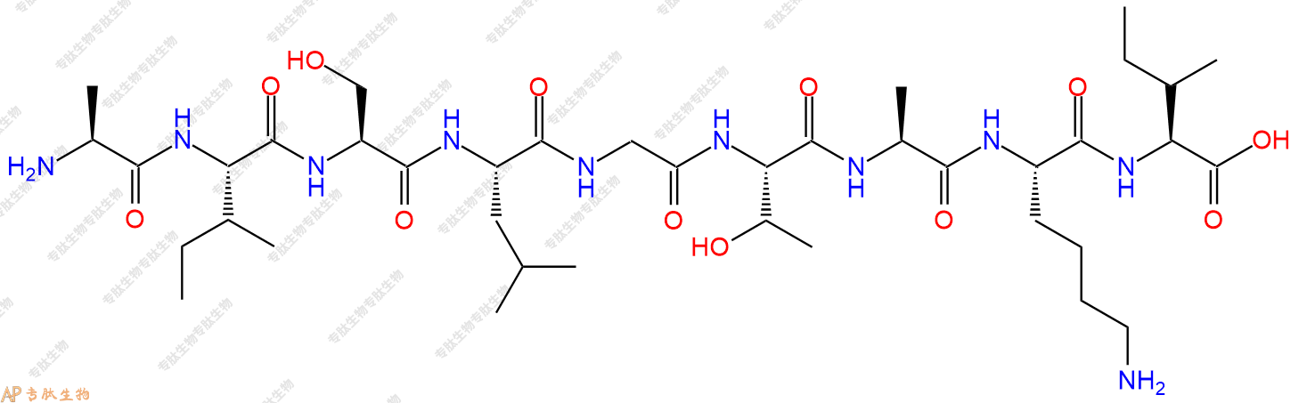 专肽生物产品H2N-Ala-Ile-Ser-Leu-Gly-Thr-Ala-Lys-Ile-OH