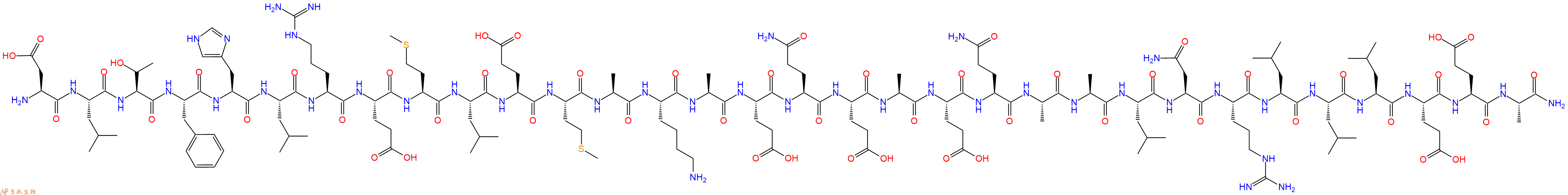 专肽生物产品H2N-Asp-Leu-Thr-Phe-His-Leu-Arg-Glu-Met-Leu-Glu-Met-Ala-Lys-Ala-Glu-Gln-Glu-Ala-Glu-Gln-Ala-Ala-Leu-Asn-Arg-Leu-Leu-Leu-Glu-Glu-Ala-NH2
