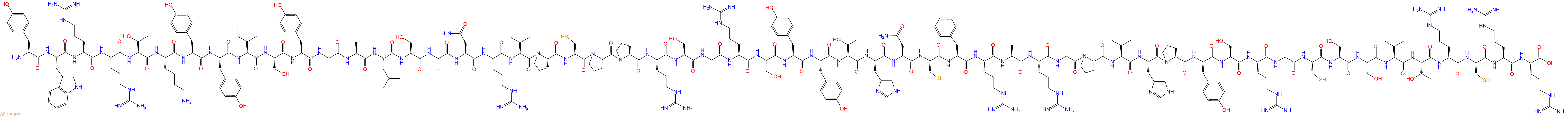 专肽生物产品H2N-Tyr-Trp-Arg-Arg-Thr-Lys-Tyr-Tyr-Ile-Ser-Tyr-Gly-Ala-Leu-Ser-Ala-Asn-Arg-Val-Pro-Cys-Pro-Pro-Arg-Ser-Gly-Arg-Ser-Tyr-Tyr-Thr-His-Asn-Cys-Phe-Arg-Ala-Arg-Gly-Pro-Val-His-Pro-Tyr-Ser-Arg-Gly-Cys-Ser-Ser-Ile-Thr-Arg-Cys-Arg-Arg-OH