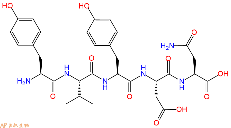 专肽生物产品H2N-Tyr-Val-Tyr-Asp-Asn-OH