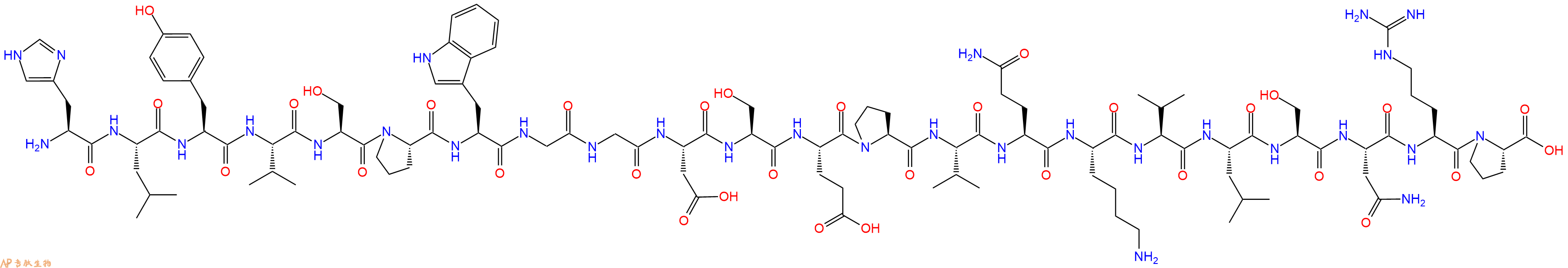 专肽生物产品H2N-His-Leu-Tyr-Val-Ser-Pro-Trp-Gly-Gly-Asp-Ser-Glu-Pro-Val-Gln-Lys-Val-Leu-Ser-Asn-Arg-Pro-OH