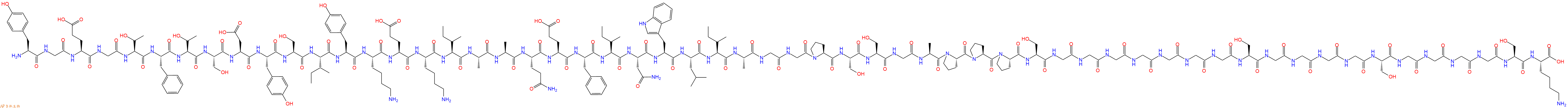 专肽生物产品H2N-Tyr-Gly-Glu-Gly-Thr-Phe-Thr-Ser-Asp-Tyr-Ser-Ile-Tyr-Lys-Glu-Lys-Ile-Ala-Ala-Gln-Glu-Phe-Ile-Asn-Trp-Leu-Ile-Ala-Gly-Gly-Pro-Ser-Ser-Gly-Ala-Pro-Pro-Pro-Ser-Gly-Gly-Gly-Gly-Gly-Gly-Gly-Ser-Gly-Gly-Gly-Gly-Ser-Gly-Gly-Gly-Gly-Ser-Lys-OH