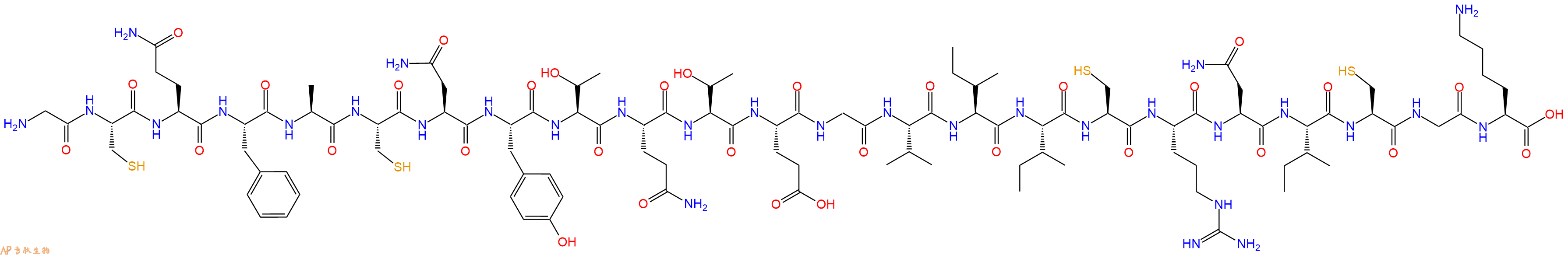 专肽生物产品H2N-Gly-Cys-Gln-Phe-Ala-Cys-Asn-Tyr-Thr-Gln-Thr-Glu-Gly-Val-Ile-Ile-Cys-Arg-Asn-Ile-Cys-Gly-Lys-OH