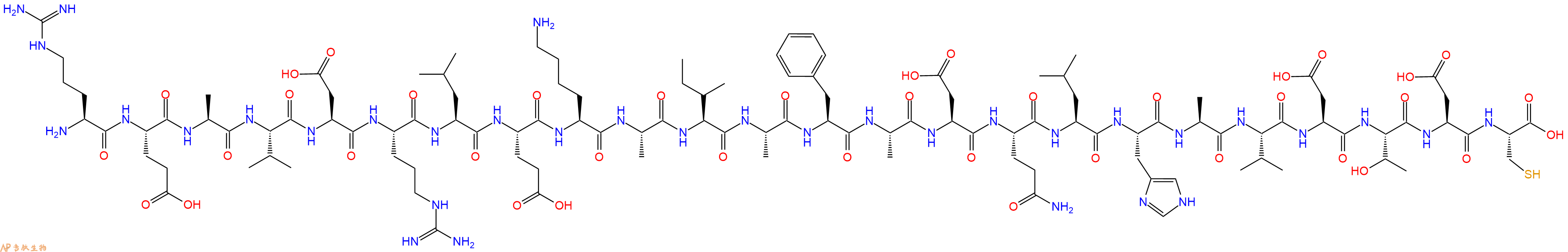 专肽生物产品H2N-Arg-Glu-Ala-Val-Asp-Arg-Leu-Glu-Lys-Ala-Ile-Ala-Phe-Ala-Asp-Gln-Leu-His-Ala-Val-Asp-Thr-Asp-Cys-OH