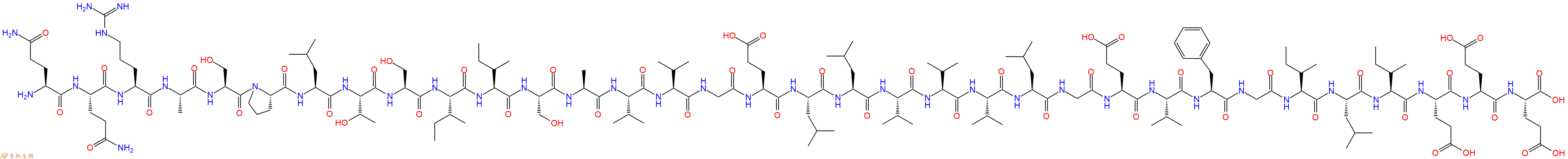 专肽生物产品H2N-Gln-Gln-Arg-Ala-Ser-Pro-Leu-Thr-Ser-Ile-Ile-Ser-Ala-Val-Val-Gly-Glu-Leu-Leu-Val-Val-Val-Leu-Gly-Glu-Val-Phe-Gly-Ile-Leu-Ile-Glu-Glu-Glu-OH