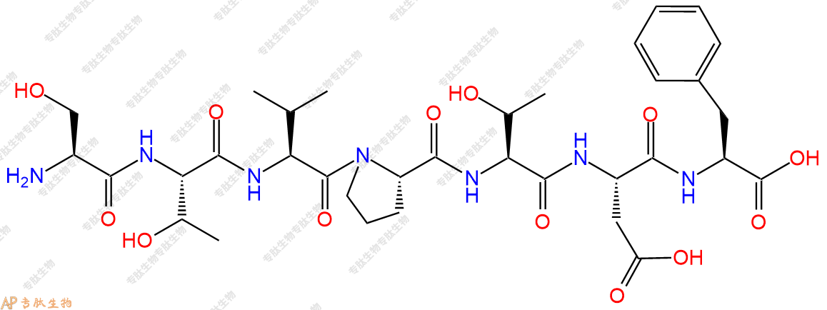 专肽生物产品H2N-Ser-Thr-Val-Pro-Thr-Asp-Phe-OH