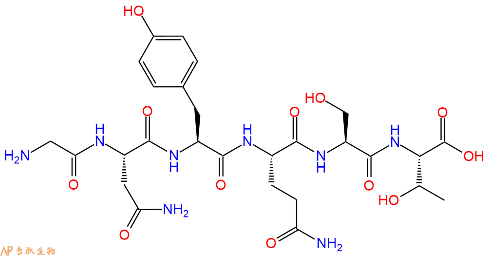 专肽生物产品H2N-Gly-Asn-Tyr-Gln-Ser-Thr-OH