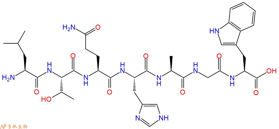 专肽生物产品H2N-Leu-Thr-Gln-His-Ala-Gly-Trp-OH