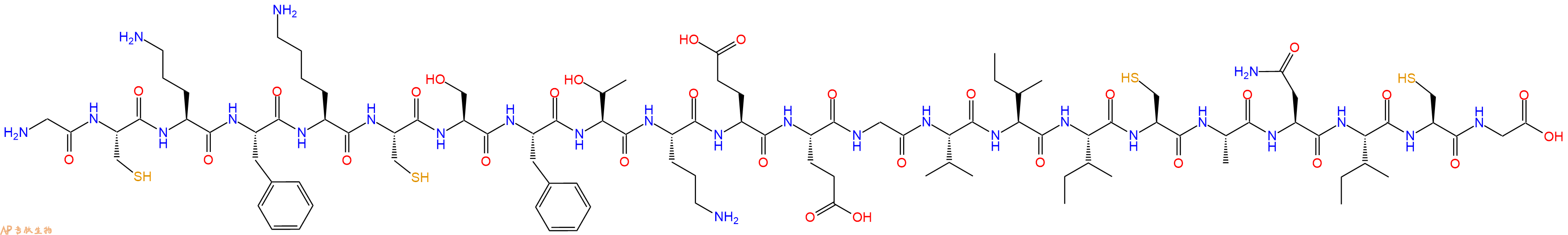 专肽生物产品H2N-Gly-Cys-Orn-Phe-Lys-Cys-Ser-Phe-Thr-Orn-Glu-Glu-Gly-Val-Ile-Ile-Cys-Ala-Asn-Ile-Cys-Gly-OH