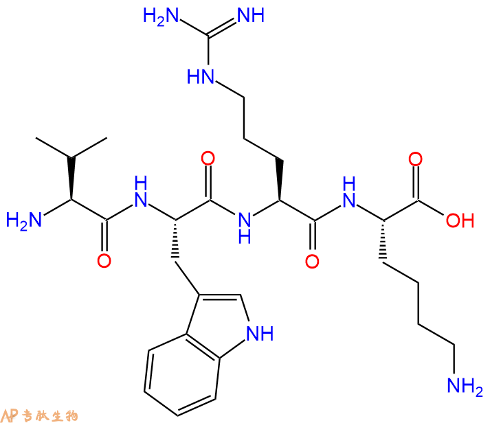 专肽生物产品H2N-Val-Trp-Arg-Lys-OH