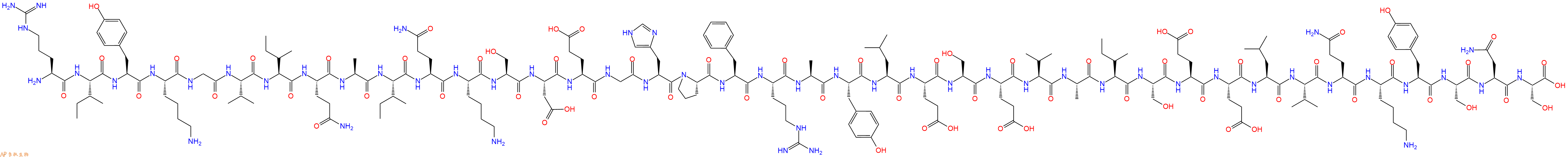 专肽生物产品H2N-Arg-Ile-Tyr-Lys-Gly-Val-Ile-Gln-Ala-Ile-Gln-Lys-Ser-Asp-Glu-Gly-His-Pro-Phe-Arg-Ala-Tyr-Leu-Glu-Ser-Glu-Val-Ala-Ile-Ser-Glu-Glu-Leu-Val-Gln-Lys-Tyr-Ser-Asn-Ser-OH