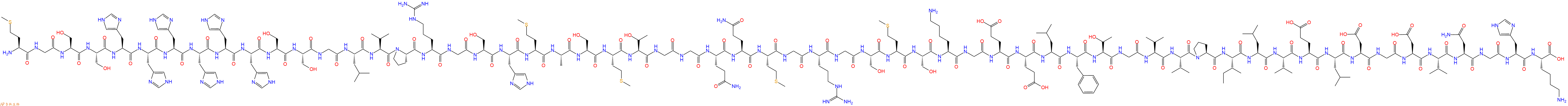 专肽生物产品H2N-Met-Gly-Ser-Ser-His-His-His-His-His-His-Ser-Ser-Gly-Leu-Val-Pro-Arg-Gly-Ser-His-Met-Ala-Ser-Met-Thr-Gly-Gly-Gln-Gln-Met-Gly-Arg-Gly-Ser-Met-Ser-Lys-Gly-Glu-Glu-Leu-Phe-Thr-Gly-Val-Val-Pro-Ile-Leu-Val-Glu-Leu-Asp-Gly-Asp-Val-Asn-Gly-His-Lys-OH