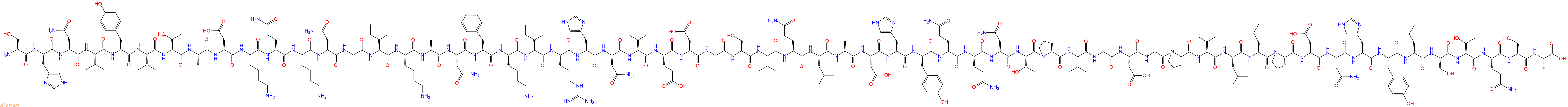 专肽生物产品H2N-Ser-His-Asn-Val-Tyr-Ile-Thr-Ala-Asp-Lys-Gln-Lys-Asn-Gly-Ile-Lys-Ala-Asn-Phe-Lys-Ile-Arg-His-Asn-Ile-Glu-Asp-Gly-Ser-Val-Gln-Leu-Ala-Asp-His-Tyr-Gln-Gln-Asn-Thr-Pro-Ile-Gly-Asp-Gly-Pro-Val-Leu-Leu-Pro-Asp-Asn-His-Tyr-Leu-Ser-Thr-Gln-Ser-Ala-OH