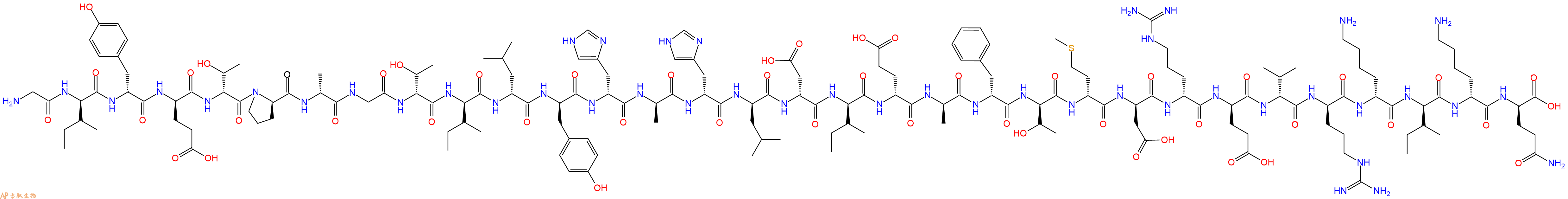 专肽生物产品H2N-Gly-DIle-DTyr-DGlu-DThr-DPro-DAla-Gly-DThr-DIle-DLeu-DTyr-DHis-DAla-DHis-DLeu-DAsp-DIle-DGlu-DAla-DPhe-DThr-DMet-DAsp-DArg-DGlu-DVal-DArg-DLys-DIle-DLys-DGln-OH
