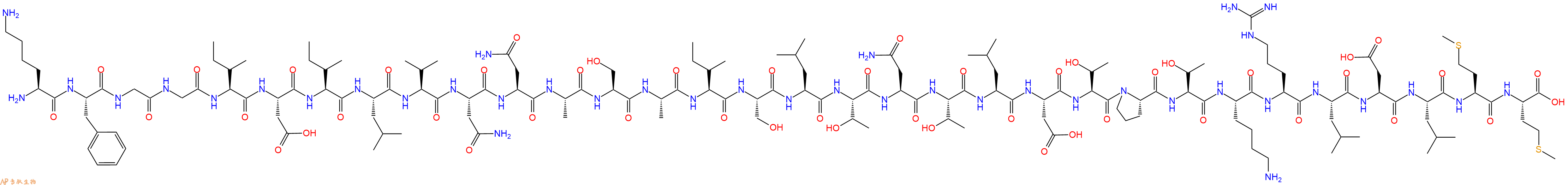 专肽生物产品H2N-Lys-Phe-Gly-Gly-Ile-Asp-Ile-Leu-Val-Asn-Asn-Ala-Ser-Ala-Ile-Ser-Leu-Thr-Asn-Thr-Leu-Asp-Thr-Pro-Thr-Lys-Arg-Leu-Asp-Leu-Met-Met-OH