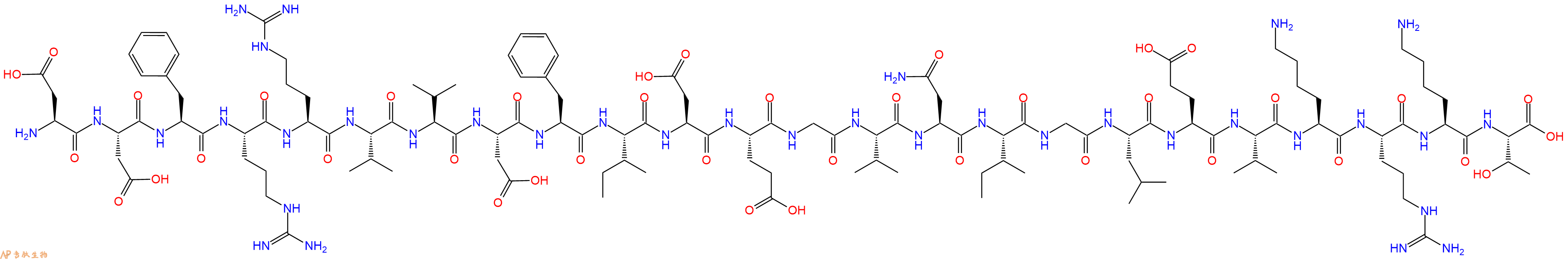 专肽生物产品H2N-Asp-Asp-Phe-Arg-Arg-Val-Val-Asp-Phe-Ile-Asp-Glu-Gly-Val-Asn-Ile-Gly-Leu-Glu-Val-Lys-Arg-Lys-Thr-OH