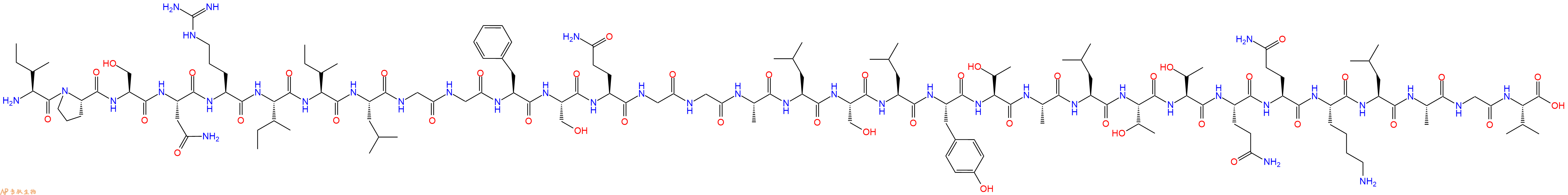 专肽生物产品H2N-Ile-Pro-Ser-Asn-Arg-Ile-Ile-Leu-Gly-Gly-Phe-Ser-Gln-Gly-Gly-Ala-Leu-Ser-Leu-Tyr-Thr-Ala-Leu-Thr-Thr-Gln-Gln-Lys-Leu-Ala-Gly-Val-OH