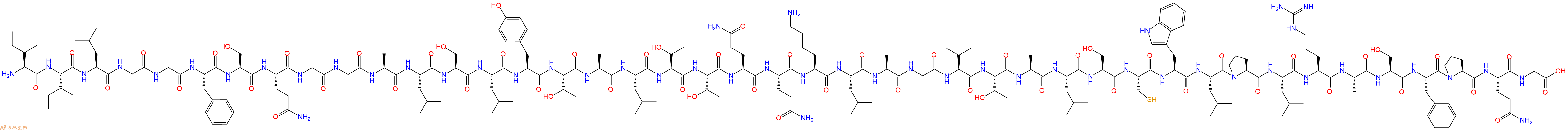专肽生物产品H2N-Ile-Ile-Leu-Gly-Gly-Phe-Ser-Gln-Gly-Gly-Ala-Leu-Ser-Leu-Tyr-Thr-Ala-Leu-Thr-Thr-Gln-Gln-Lys-Leu-Ala-Gly-Val-Thr-Ala-Leu-Ser-Cys-Trp-Leu-Pro-Leu-Arg-Ala-Ser-Phe-Pro-Gln-Gly-OH