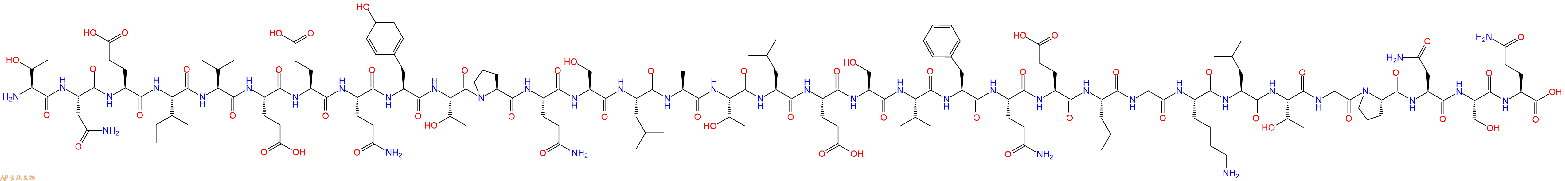 专肽生物产品H2N-Thr-Asn-Glu-Ile-Val-Glu-Glu-Gln-Tyr-Thr-Pro-Gln-Ser-Leu-Ala-Thr-Leu-Glu-Ser-Val-Phe-Gln-Glu-Leu-Gly-Lys-Leu-Thr-Gly-Pro-Asn-Ser-Gln-OH