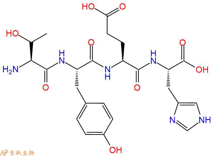 专肽生物产品H2N-Thr-Tyr-Glu-His-OH