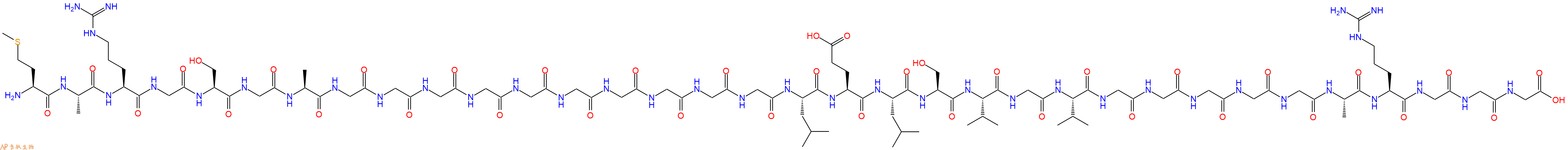 专肽生物产品H2N-Met-Ala-Arg-Gly-Ser-Gly-Ala-Gly-Gly-Gly-Gly-Gly-Gly-Gly-Gly-Gly-Gly-Leu-Glu-Leu-Ser-Val-Gly-Val-Gly-Gly-Gly-Gly-Gly-Ala-Arg-Gly-Gly-Gly-OH