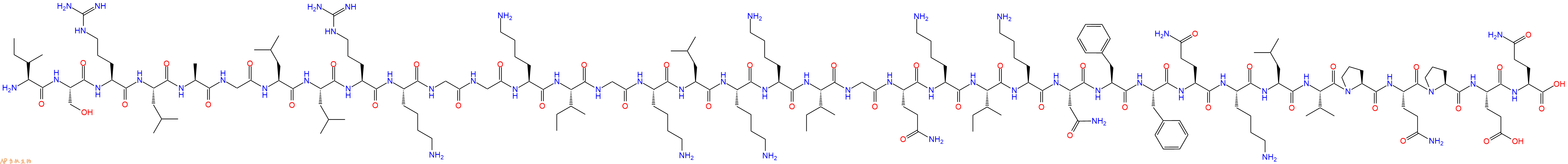 专肽生物产品H2N-Ile-Ser-Arg-Leu-Ala-Gly-Leu-Leu-Arg-Lys-Gly-Gly-Lys-Ile-Gly-Lys-Leu-Lys-Lys-Ile-Gly-Gln-Lys-Ile-Lys-Asn-Phe-Phe-Gln-Lys-Leu-Val-Pro-Gln-Pro-Glu-Gln-OH