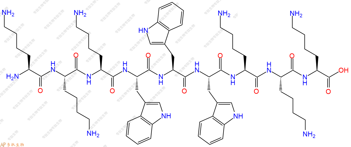 专肽生物产品H2N-Lys-Lys-Lys-Trp-Trp-Trp-Lys-Lys-Lys-OH