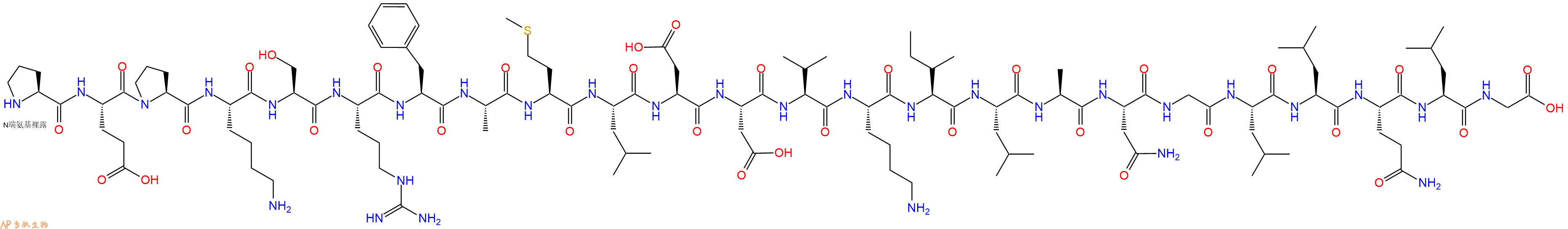 专肽生物产品H2N-Pro-Glu-Pro-Lys-Ser-Arg-Phe-Ala-Met-Leu-Asp-Asp-Val-Lys-Ile-Leu-Ala-Asn-Gly-Leu-Leu-Gln-Leu-Gly-OH