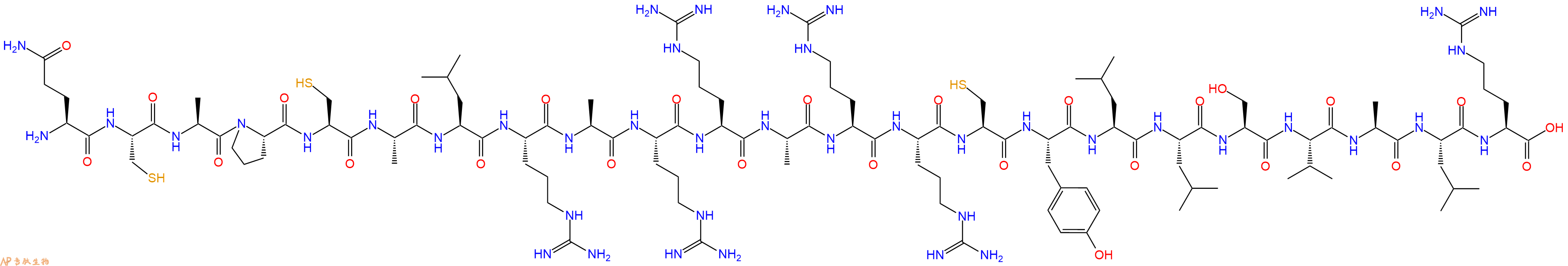 专肽生物产品H2N-Gln-Cys-Ala-Pro-Cys-Ala-Leu-Arg-Ala-Arg-Arg-Ala-Arg-Arg-Cys-Tyr-Leu-Leu-Ser-Val-Ala-Leu-Arg-OH
