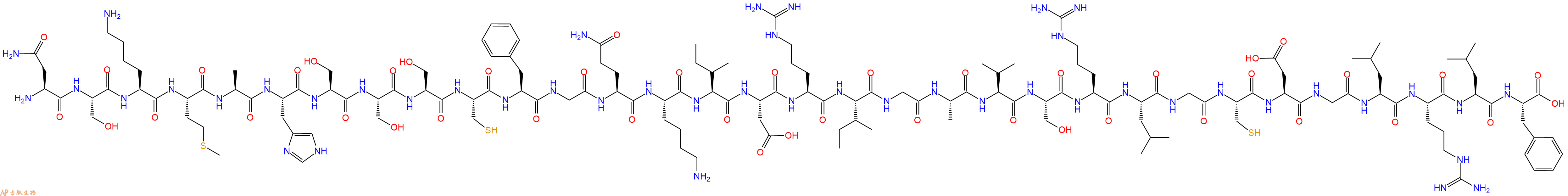 专肽生物产品H2N-Asn-Ser-Lys-Met-Ala-His-Ser-Ser-Ser-Cys-Phe-Gly-Gln-Lys-Ile-Asp-Arg-Ile-Gly-Ala-Val-Ser-Arg-Leu-Gly-Cys-Asp-Gly-Leu-Arg-Leu-Phe-OH