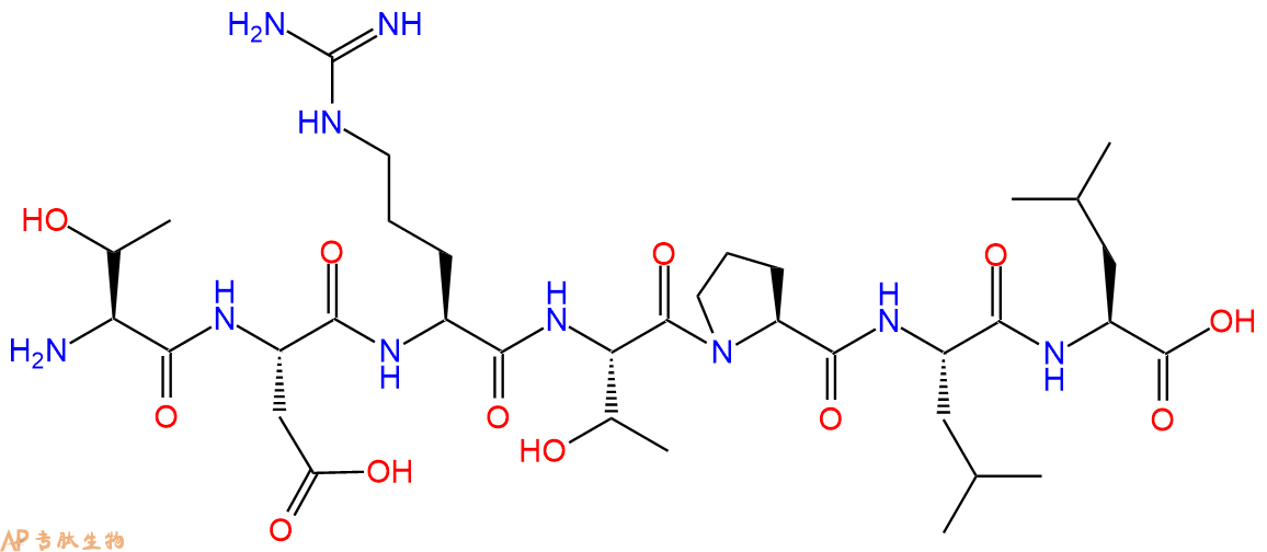 专肽生物产品H2N-Thr-Asp-Arg-Thr-Pro-Leu-Leu-OH