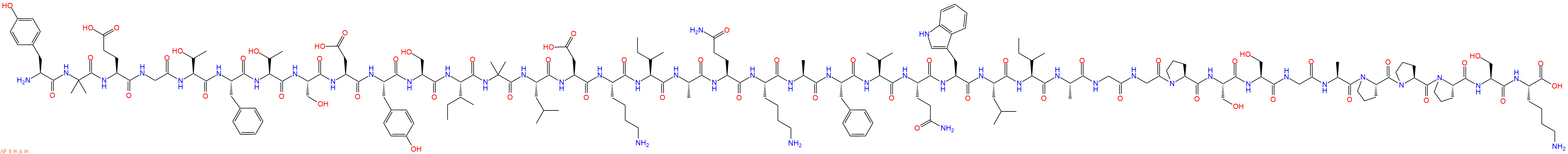 专肽生物产品H2N-Tyr-Aib-Glu-Gly-Thr-Phe-Thr-Ser-Asp-Tyr-Ser-Ile-Aib-Leu-Asp-Lys-Ile-Ala-Gln-Lys-Ala-Phe-Val-Gln-Trp-Leu-Ile-Ala-Gly-Gly-Pro-Ser-Ser-Gly-Ala-Pro-Pro-Pro-Ser-Lys-OH