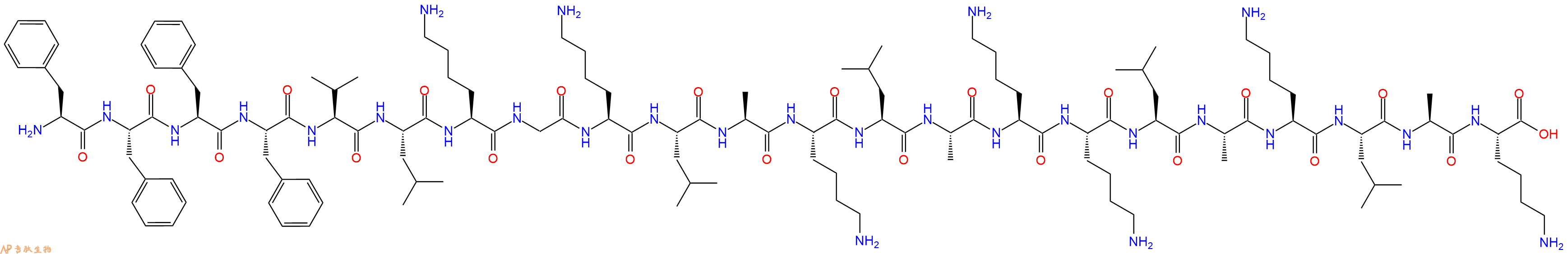 专肽生物产品H2N-Phe-Phe-Phe-Phe-Val-Leu-Lys-Gly-Lys-Leu-Ala-Lys-Leu-Ala-Lys-Lys-Leu-Ala-Lys-Leu-Ala-Lys-OH
