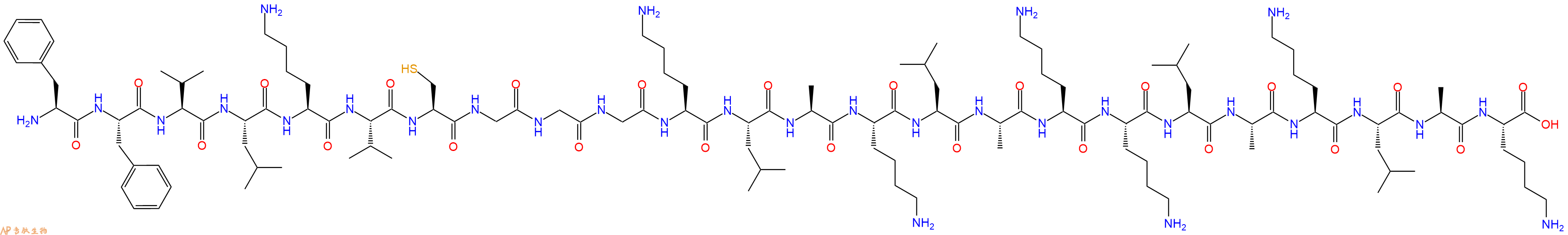 专肽生物产品H2N-Phe-Phe-Val-Leu-Lys-Val-Cys-Gly-Gly-Gly-Lys-Leu-Ala-Lys-Leu-Ala-Lys-Lys-Leu-Ala-Lys-Leu-Ala-Lys-OH