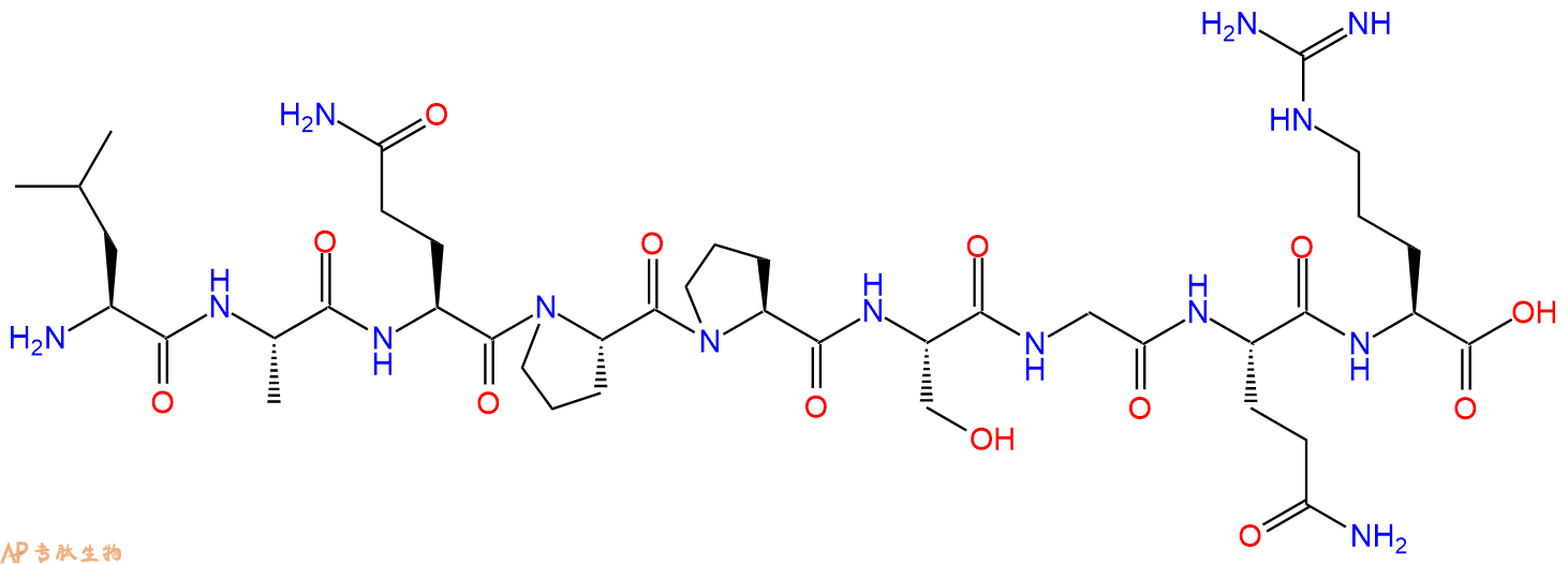 专肽生物产品H2N-Leu-Ala-Gln-Pro-Pro-Ser-Gly-Gln-Arg-OH