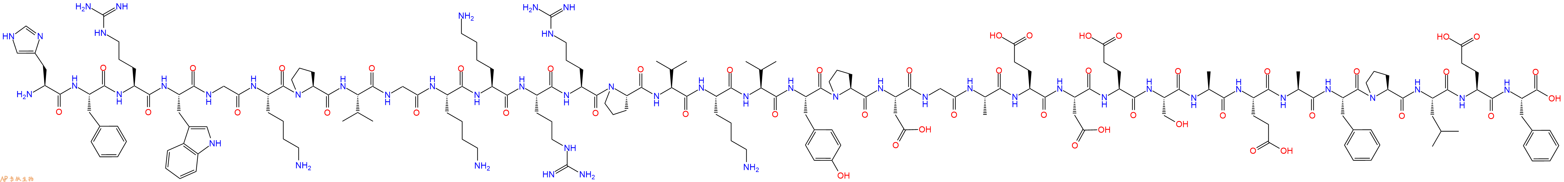 专肽生物产品H2N-His-Phe-Arg-Trp-Gly-Lys-Pro-Val-Gly-Lys-Lys-Arg-Arg-Pro-Val-Lys-Val-Tyr-Pro-Asp-Gly-Ala-Glu-Asp-Glu-Ser-Ala-Glu-Ala-Phe-Pro-Leu-Glu-Phe-OH
