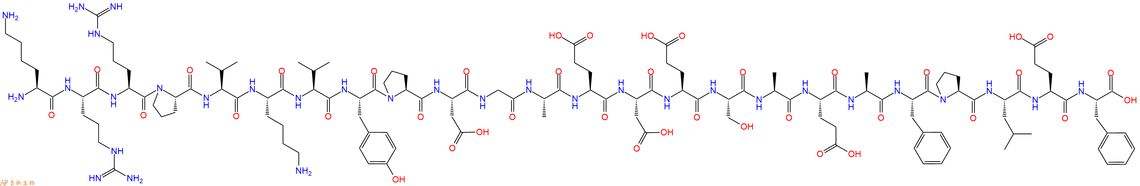 专肽生物产品H2N-Lys-Arg-Arg-Pro-Val-Lys-Val-Tyr-Pro-Asp-Gly-Ala-Glu-Asp-Glu-Ser-Ala-Glu-Ala-Phe-Pro-Leu-Glu-Phe-OH
