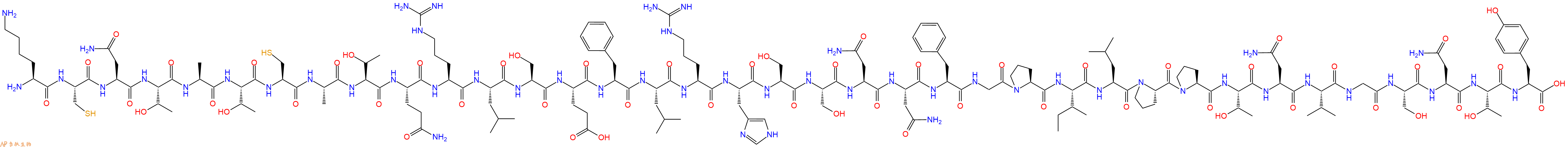 专肽生物产品H2N-Lys-Cys-Asn-Thr-Ala-Thr-Cys-Ala-Thr-Gln-Arg-Leu-Ser-Glu-Phe-Leu-Arg-His-Ser-Ser-Asn-Asn-Phe-Gly-Pro-Ile-Leu-Pro-Pro-Thr-Asn-Val-Gly-Ser-Asn-Thr-Tyr-OH