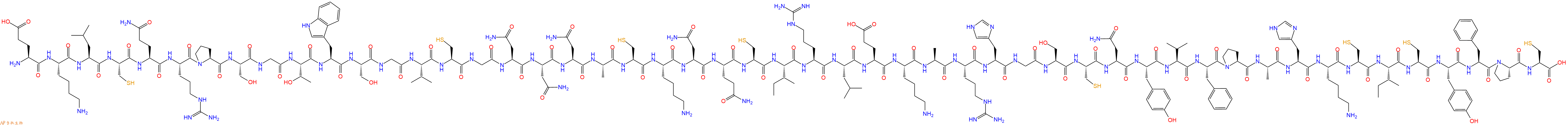 专肽生物产品H2N-Glu-Lys-Leu-Cys-Gln-Arg-Pro-Ser-Gly-Thr-Trp-Ser-Gly-Val-Cys-Gly-Asn-Asn-Asn-Ala-Cys-Lys-Asn-Gln-Cys-Ile-Arg-Leu-Glu-Lys-Ala-Arg-His-Gly-Ser-Cys-Asn-Tyr-Val-Phe-Pro-Ala-His-Lys-Cys-Ile-Cys-Tyr-Phe-Pro-Cys-OH