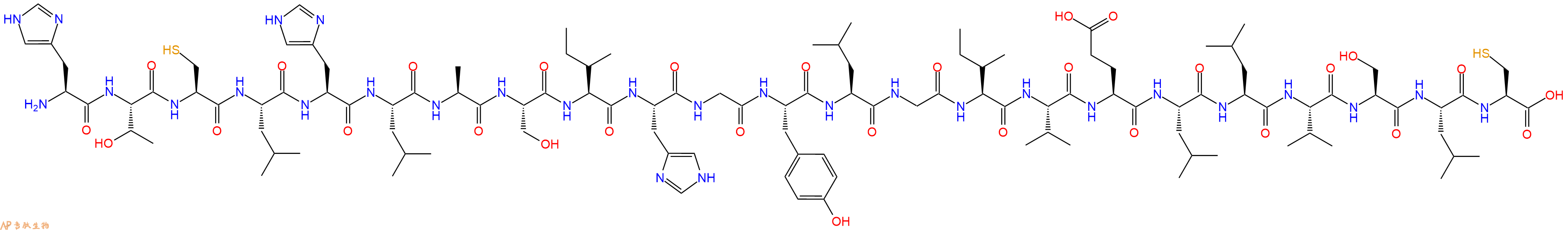 专肽生物产品H2N-His-Thr-Cys-Leu-His-Leu-Ala-Ser-Ile-His-Gly-Tyr-Leu-Gly-Ile-Val-Glu-Leu-Leu-Val-Ser-Leu-Cys-OH