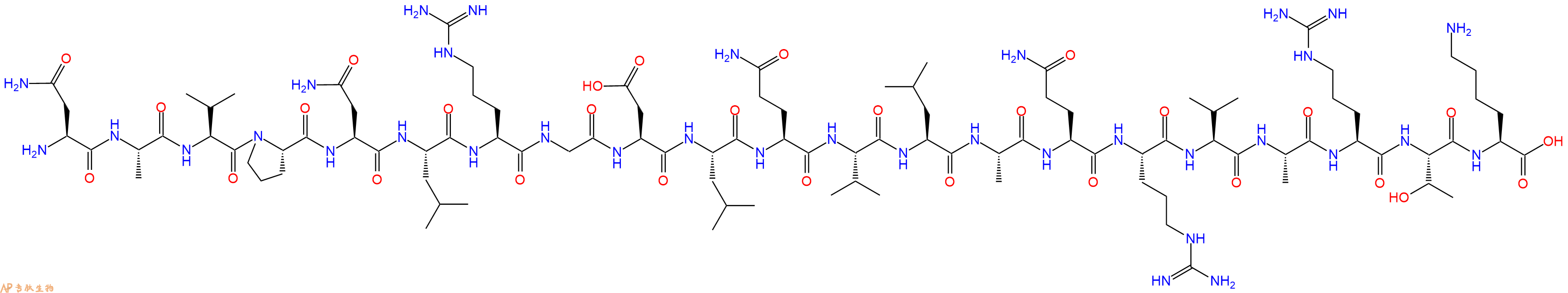 专肽生物产品H2N-Asn-Ala-Val-Pro-Asn-Leu-Arg-Gly-Asp-Leu-Gln-Val-Leu-Ala-Gln-Arg-Val-Ala-Arg-Thr-Lys-OH