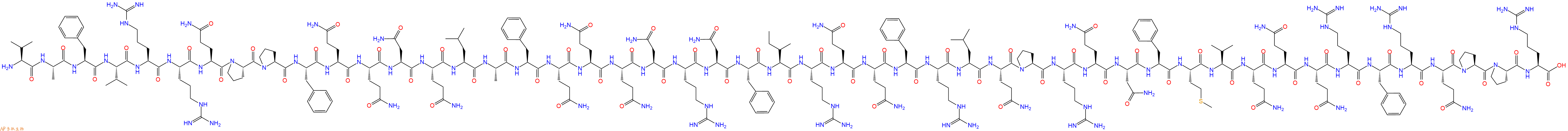 专肽生物产品H2N-Val-Ala-Phe-Val-Arg-Arg-Gln-Pro-Pro-Phe-Gln-Gln-Asn-Gln-Leu-Ala-Phe-Gln-Gln-Gln-Asn-Arg-Asn-Phe-Ile-Arg-Gln-Gln-Phe-Arg-Leu-Gln-Pro-Arg-Gln-Asn-Phe-Met-Val-Gln-Gln-Gln-Arg-Phe-Arg-Gln-Pro-Pro-Arg-OH