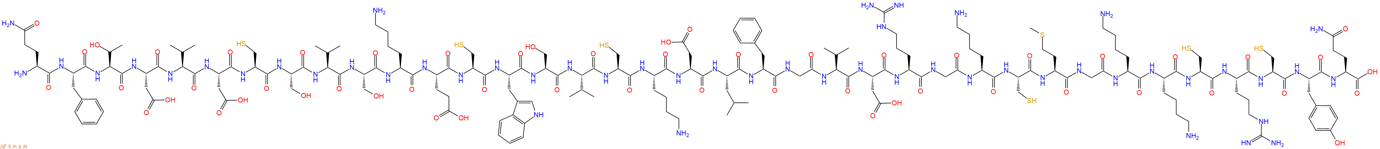 专肽生物产品H2N-Gln-Phe-Thr-Asp-Val-Asp-Cys-Ser-Val-Ser-Lys-Glu-Cys-Trp-Ser-Val-Cys-Lys-Asp-Leu-Phe-Gly-Val-Asp-Arg-Gly-Lys-Cys-Met-Gly-Lys-Lys-Cys-Arg-Cys-Tyr-Gln-OH
