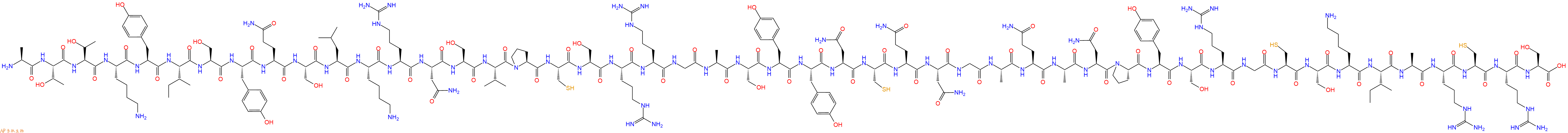 专肽生物产品H2N-Ala-Thr-Thr-Lys-Tyr-Ile-Ser-Tyr-Gln-Ser-Leu-Lys-Arg-Asn-Ser-Val-Pro-Cys-Ser-Arg-Arg-Gly-Ala-Ser-Tyr-Tyr-Asn-Cys-Gln-Asn-Gly-Ala-Gln-Ala-Asn-Pro-Tyr-Ser-Arg-Gly-Cys-Ser-Lys-Ile-Ala-Arg-Cys-Arg-Ser-OH