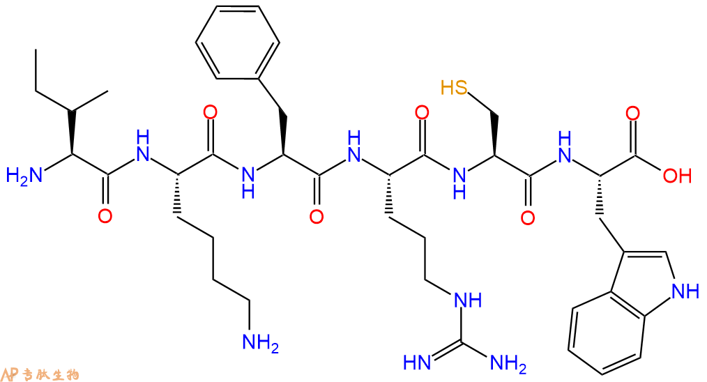 专肽生物产品H2N-Ile-Lys-Phe-Arg-Cys-Trp-OH